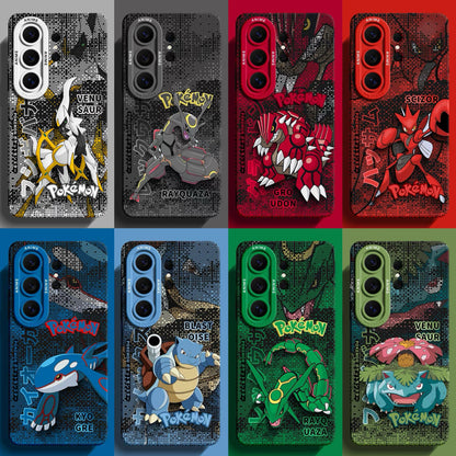 Japanese Cartoon Pokemon Silicone Case Digital Background Version | Arceus Rayquaza Groudon Scizor Kyogre Blastoise Venusaur - Phone Case Samsung Galaxy S26 S25 S24 S23 FE Ultra Edge