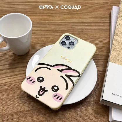 Japanese Cartoon Chiikawa | ChiiKawa Hachiware Usagi Happy Pastel Hard Case - iPhone Case 11 12 13 14 15 16 17 ProMax Pro Plus