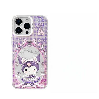 Japanese Cartoon Sanrio Ballet Kitten Laser Case | ハローキティ マイメロディ クロミ シナモロール 4種 - iPhoneケース 11 12 13 14 15 16 16e 17 17e Pro Promax