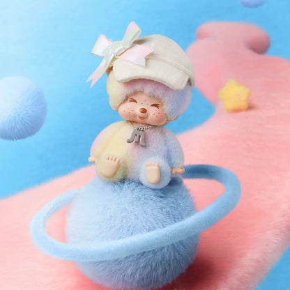 Monchhichi Macarons hidden edition plush pendant Secret Colorful Shadow design with white bow