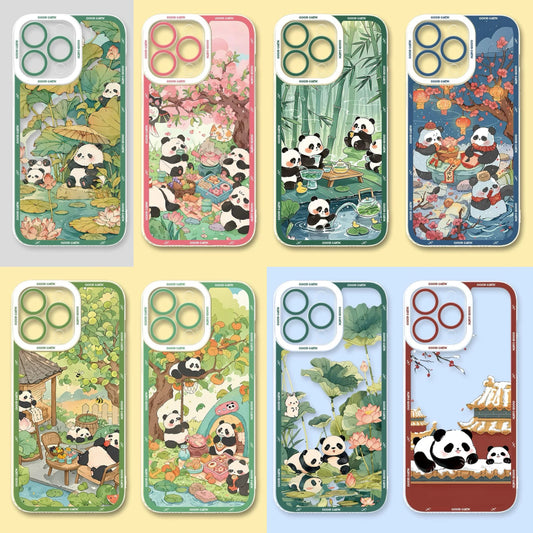 Cute Animal Panda | Season Times - iPhone Case PLUS SE2 XS XR X 11 12 13 14 15 16 16e 17 17e Pro Promax 12mini 13mini