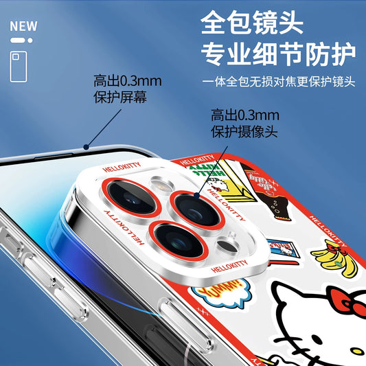 Japanese Cartoon Hello Kitty | Vintage Kitty Pink Version - iPhone Case PLUS SE2 XS XR X 11 12 13 14 15 16 16e 17 17e Pro Promax 12mini 13mini