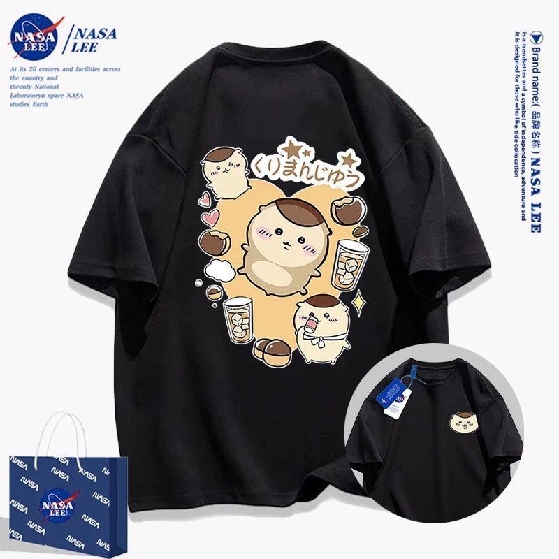 Japanese Cartoon ChiiKawa Casual Style T-Shirt Series | Kurimanju Daily Front & Back - Kawaii Fashion Items