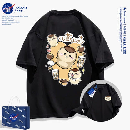 Japanese Cartoon ChiiKawa Casual Style T-Shirt Series | Kurimanju Daily Front & Back - Kawaii Fashion Items