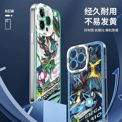 Japan Cartoon Pokemon Mega Evolution Anime | Metagross Scizor Latios Garchomp Rayquaza Lucario Charizard X Y Gardevoir - iPhone Case PLUS SE2 XS XR X 11 12 13 14 15 16 16e 17 17 17e Pro Promax 12mini 13mini