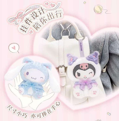 TopToy Sanrio Characters Play with Kittens | Hello Kitty My Melody Kuromi Cinnamoroll Pompompurin Pochacco Pastel Cat - Collectable Toys Mystery Blind Box