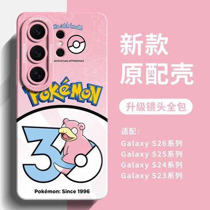 Japanese Cartoon Pokemon Silicone Case Pokemon 30 Anniversary Version Part1 | Bulbasaur Charmander Squirtle Pikachu Psyduck Ditto Slowpoke Gastly 8 Styles - Phone Case Samsung Galaxy S26 S25 S24 S23 FE Ultra Edge
