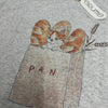 Korean Fashion Cute Animals Style T-Shirt Series | Cat in Paper Bag with French Bread - Kawaii Fashion Items