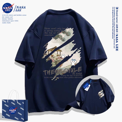 Japanese Cartoon ChiiKawa Casual Style T-Shirt Series | Chiikawa Hachiware Usagi Japanese Picnic Front & Back - Kawaii Fashion Items