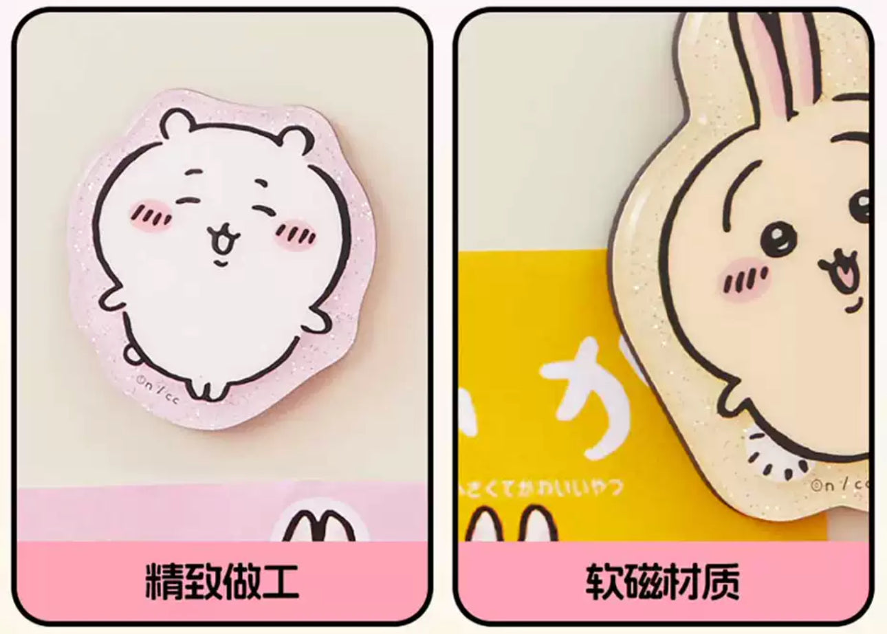 ChiiKawa X Miniso | ChiiKawa Hachiware Usagi Momonga Kurimanju Rakko Magnet with Card - Kawaii Item Cute Accessories