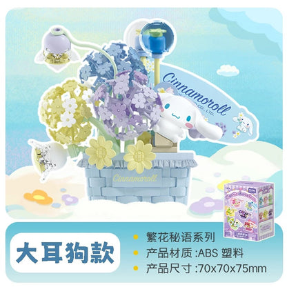 Sanrio Characters Secret Words of Flowers | Hello Kitty My Melody Kuromi Cinnamoroll Pompompurin Pochacco - Building Blocks Toy Collectable Mystery Blind Box