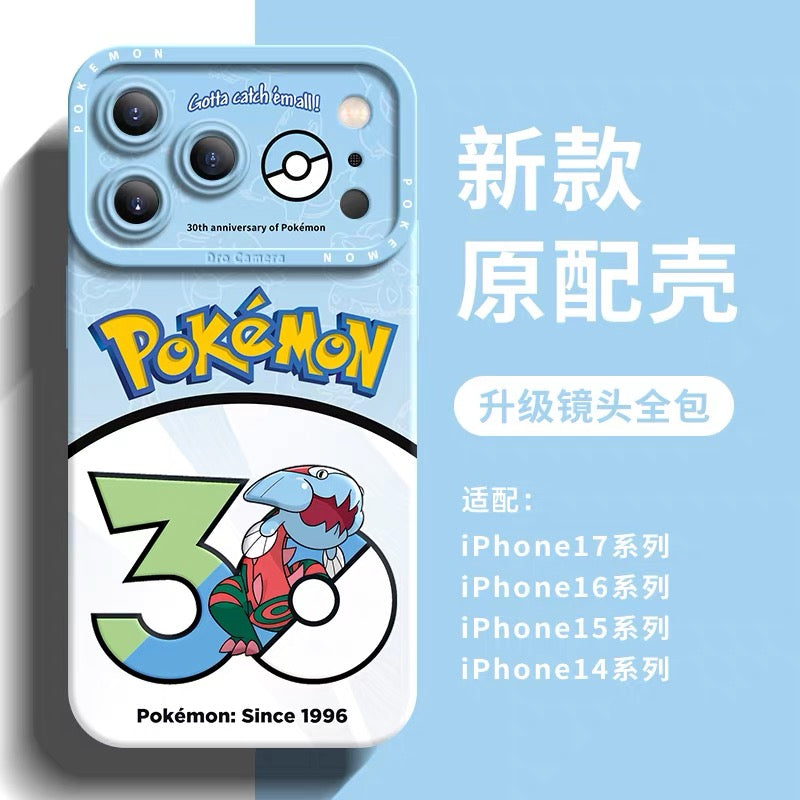Japanese Cartoon Pokemon Silicone Case Pokemon 30 Anniversary Version Part30 | Morpeko Falinks Walking Wake Dracovish Slither Wing Gouging Fire Raging Bolt Iron Treads Iron Moth 9 Styles - iPhone Case 11 12 13 14 15 16 16e 17 17e Pro Promax 12mini 13mini