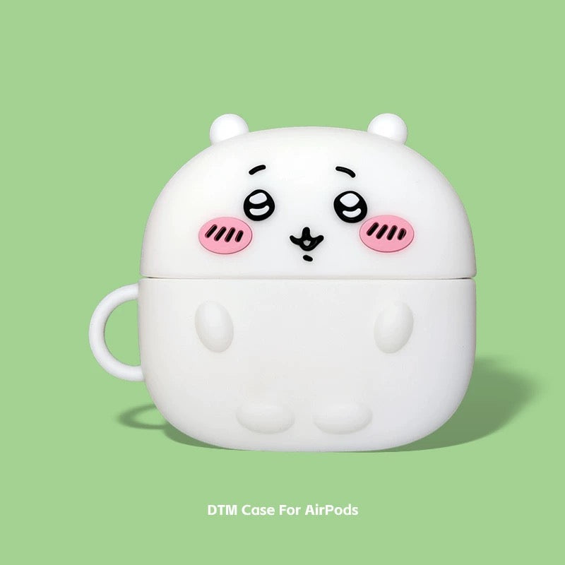 Japanese Cartoon ChiiKawa Silicon Airpods Case with Keychain | Chiikawa Hachiware Usagi - AirPods AirPodsPro AirPods3 Airpods4 Case