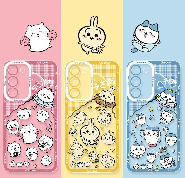 Japanese Cartoon ChiiKawa UFO Version Clean Case | Chiikawa Hachiware Usagi Momonga - Phone Case Samsung Galaxy S26 S25 S24 S23 S22 S21 FE Ultra Edge