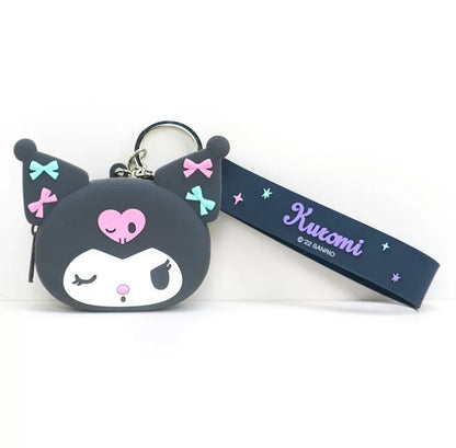 Japan Sanrio Silicone Mini Purse Bag Keychain Lolita Series | My Melody Kuromi Cinnamoroll - Coin Bag Keychain Can put in Airpods EarPhone