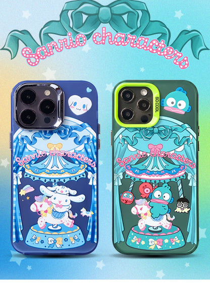 Japanese Cartoon Sanrio Merry Go Round | Hangyodon with Friends Laser Colour Clear - iPhone Case 11 12 13 14 15 16 Pro Promax