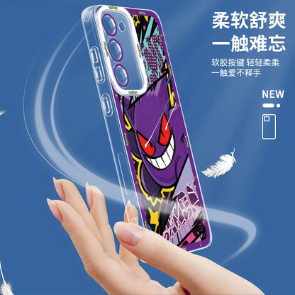 Japan Cartoon Pokemon Postal Street Style | Pikachu Gengar Squirtle Psyduck Mimikyu Bulbasaur Charmander Eevee - Phone Case Samsung Galaxy S26 S25 S24 S23 S22 S21 FE Ultra Edge