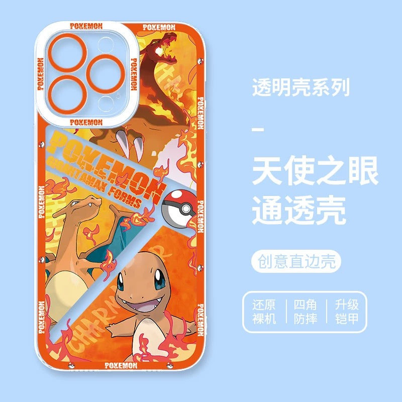 Japan Cartoon Pokemon Evolution Verison | Charmander - iPhone Case 6 7 8 PLUS SE2 XS XR X 11 12 13 14 15 16 16e Pro Promax 12mini 13mini