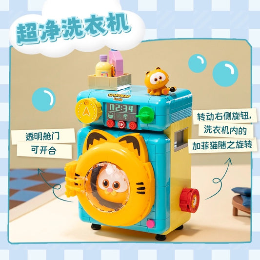 Pan Tasy x Garfield Family | Washing Machine - Lovely Cat Exotic Shorthair Building Blocks Toy Collections