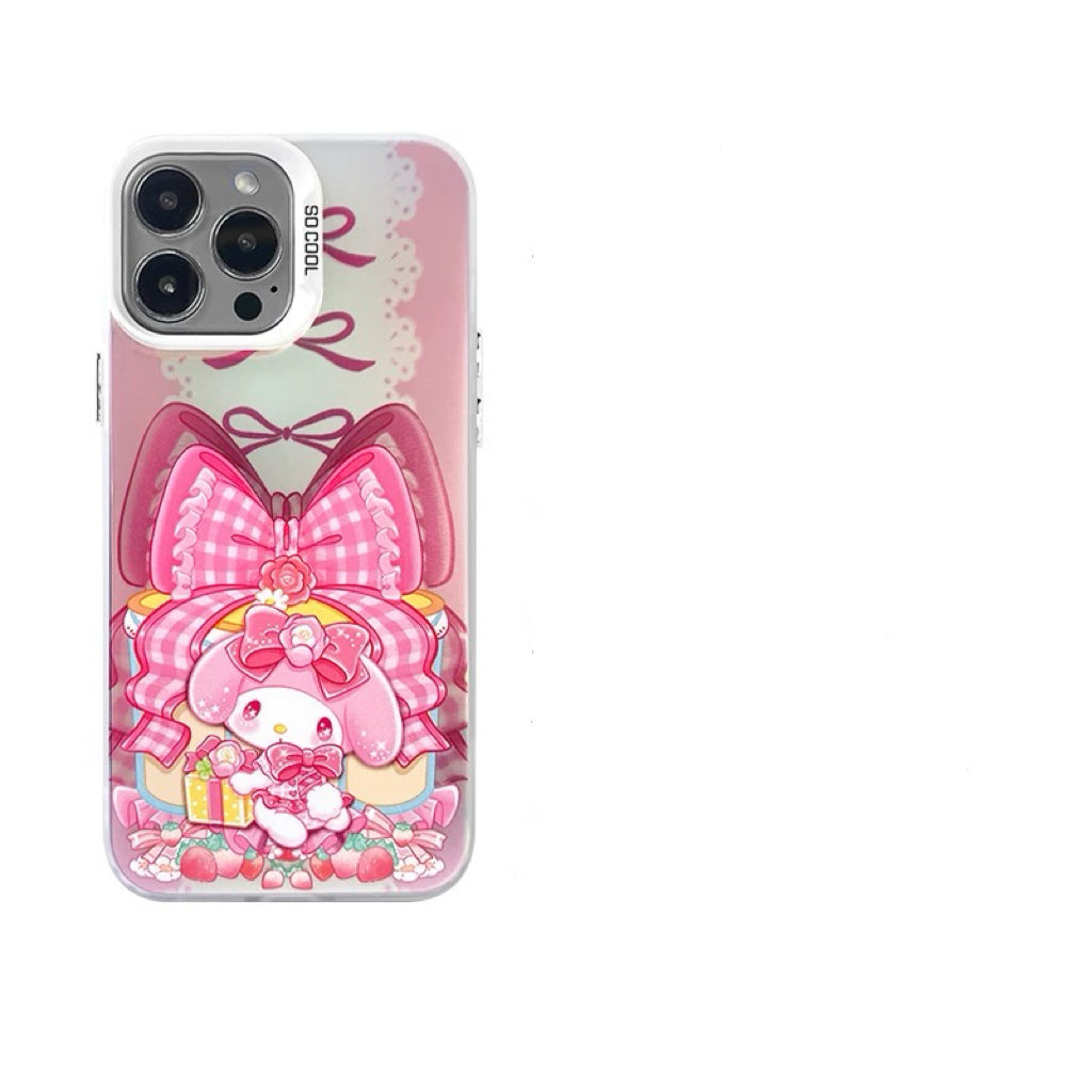 Japanese Cartoon Sanrio Ribbon Lolita | My Melody Kuromi Cinnamoroll Laser - iPhone Case 11 12 13 14 15 16 Pro Promax