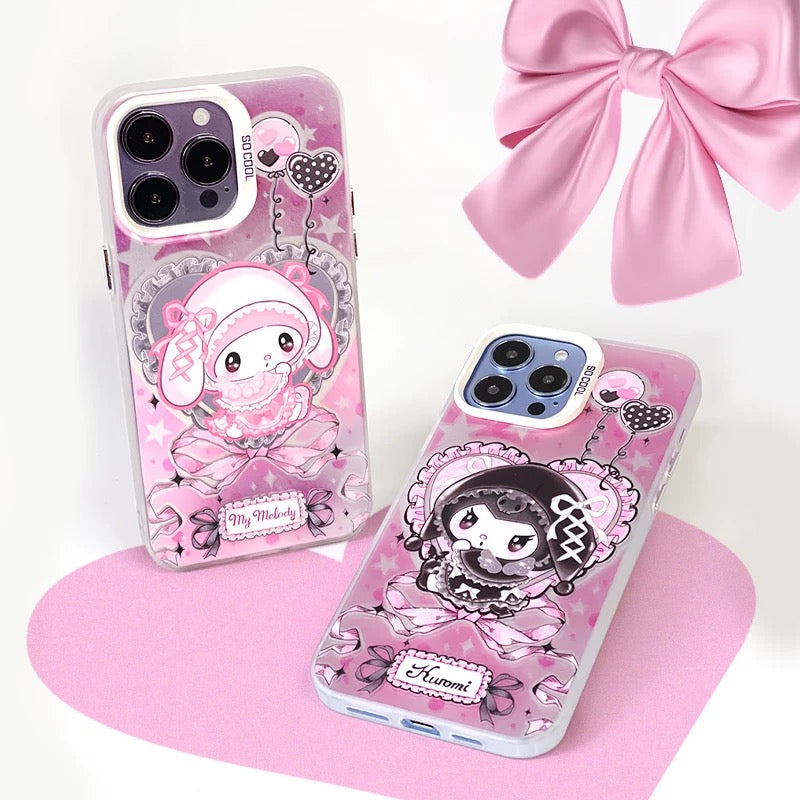 Japanese Cartoon Sanrio Winter Sweet Lolita | My Melody Kuromi Laser Colour Clear - iPhone Case 11 12 13 14 15 16 Pro Promax