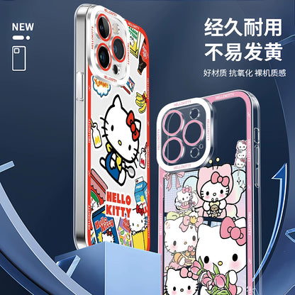 Japanese Cartoon Hello Kitty | Vintage Kitty Pink Version - iPhone Case PLUS SE2 XS XR X 11 12 13 14 15 16 16e 17 17e Pro Promax 12mini 13mini