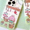 Japanese Cartoon Kanahei | In Garden House Pink Rabbit and White Chicken - iPhone Case 13 14 15 Pro Promax