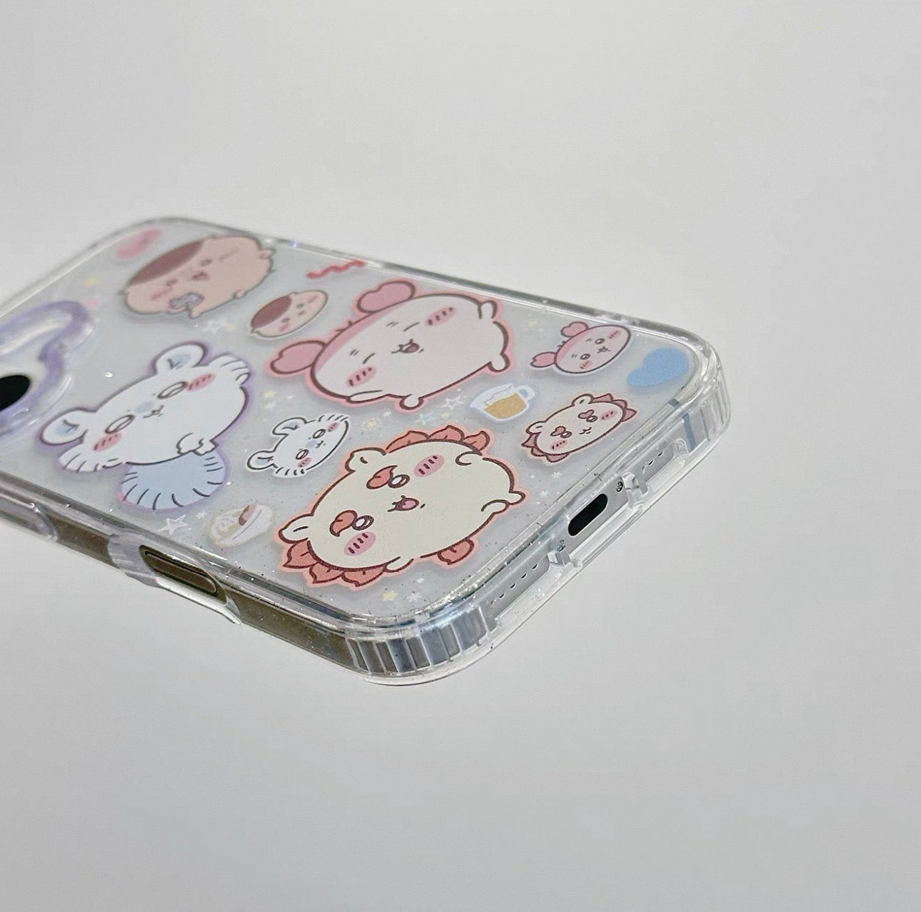 Japanese Cartoon ChiiKawa Gittler Colour Clear Case with Phone Strape | ChiiKawa Hachiware Usagi Momonga Rakko Kurimanju Shisa Furuhonya - iPhone Case Plus SE2 11 12 13 14 15 16 16e 17 17e Pro Promax 12mini 13mini