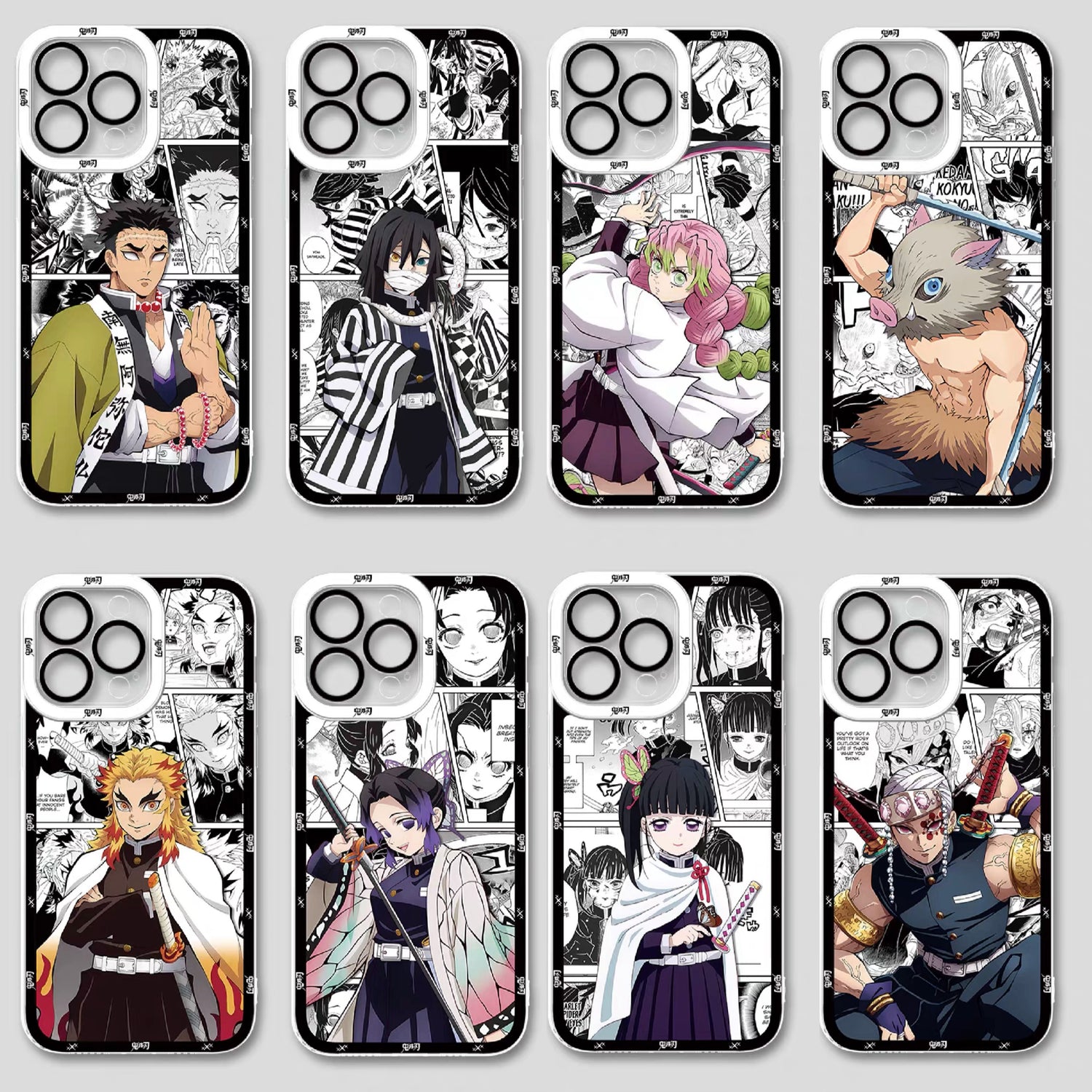 Japanese Anime Kimetsu no Yaiba Demon Slayer Comic with Anime Style | Himejima Obanai Mitsuri Inosuke Rengoku Shinobu Kanao - iPhone Case PLUS SE2 XS XR X 11 12 13 14 15 16 16e 17 17e Pro Promax 12mini 13mini - Phone Case Samsung Galaxy S26 S25 S24 S23 S22 S21 FE Ultra Edge