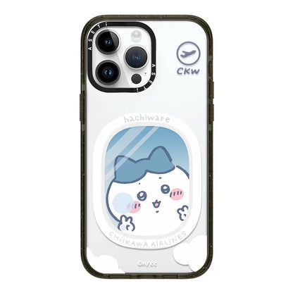Japanese Cartoon ChiiKawa Clear with Transparent Black Frame Phone Case | Travel & Pajamas Song ChiiKawa Hachiware Usagi - iPhone Case 12 13 14 15 16 17 Pro Promax