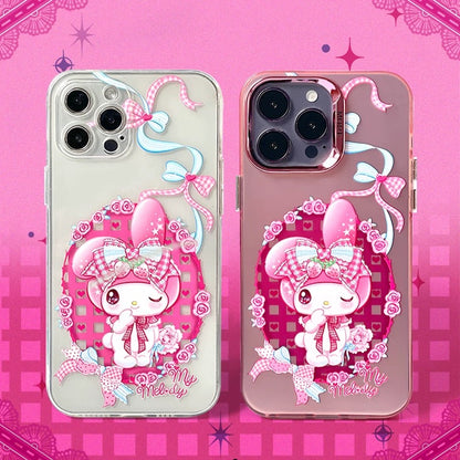 Japanese Cartoon Sanrio Sweet Angel | My Melody Laser Colour Clear - iPhone Case 11 12 13 14 15 16 Pro Promax