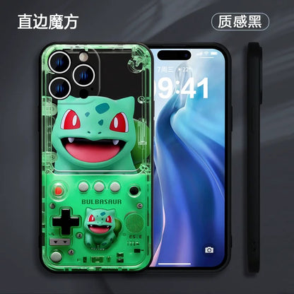 Japan Cartoon Pokemon Fun 3D Print Game Console Version Colour Silicone Case | Pikachu Bulbasaur Squirtle Charmander Psyduck Jigglypuff Eevee Gengar -  iPhone Case PLUS SE2 XS XR X 11 12 13 14 15 16 16e 17 17e Pro Promax 12mini 13mini