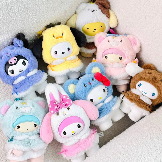 Miniso Sanrio Characters Winter Little Cape with Little Friends | Hello Kitty Little Twin Stars My Melody Kuromi Cinnamoroll Pompompurin Pochacco - Collectable Toys Mystery Blind Box