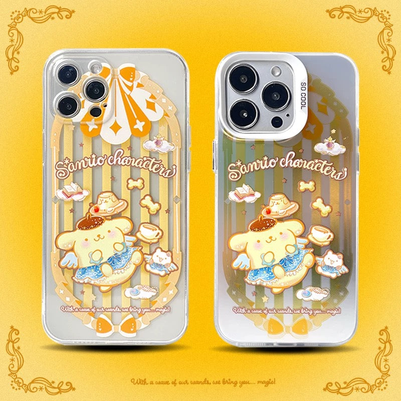 Japanese Cartoon Sanrio Magic School | Pompompurin Wizard Laser Colour Clear - iPhone Case 11 12 13 14 15 16 Pro Promax