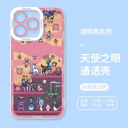 Japan Cartoon Pokemon Pixel Group Verison | Fairy Type - iPhone Case 6 7 8 PLUS SE2 XS XR X 11 12 13 14 15 16 16e Pro Promax 12mini 13mini