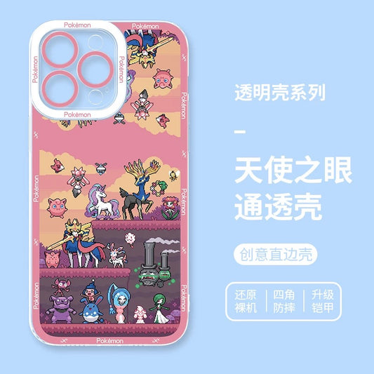 Japan Cartoon Pokemon Pixel Group Verison | Fairy Type - iPhone Case 6 7 8 PLUS SE2 XS XR X 11 12 13 14 15 16 16e Pro Promax 12mini 13mini