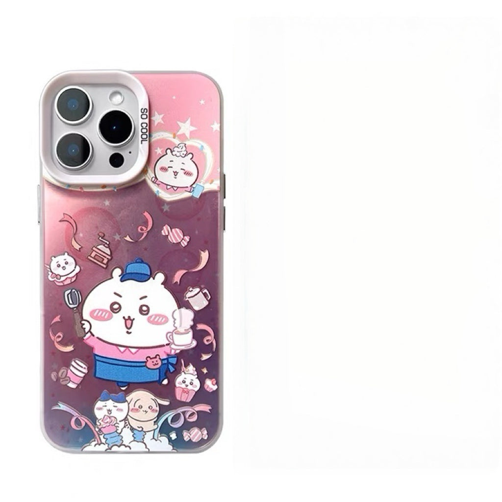 Japanese Cartoon ChiiKawa Cafe Waiter Laser Case | ChiiKawa Hachiware Usagi Momonga - iPhone Case 11 12 13 14 15 16 16e 17 17e Pro Promax