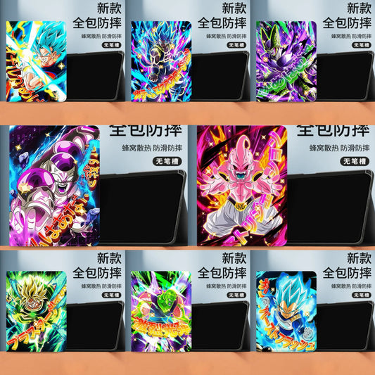 Japanese Anime Dragon Ball Anime Neon Style Protect Case | Son Goku Super Saiyan Gogeta Cell Frieza Majin Buu Flauto Piccolo Broli Vegito - iPad Mini 4,5,6,7 / iPad Air / iPad Pro 2024 2022 2021 2020 2018