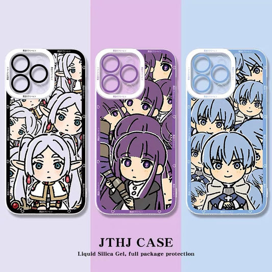 Japanese Anime FRIEREN Cute Drawing Full Screen Style | Frieren Himmel Fern Stark 4 Styles - iPhone Case PLUS SE2 XS XR X 11 12 13 14 15 16 16e 17 17e Pro Promax 12mini 13mini