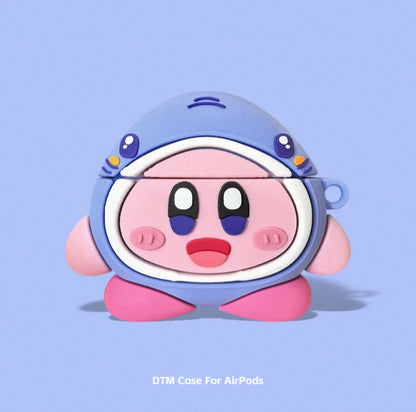 Japanese Cartoon Kirby Adventure | Cosplay Part 1 Chef Buger Shark Hangyodon Jigglypuff - AirPods AirPodsPro AirPods3 AirPods4 Case KawaiiGiftLand