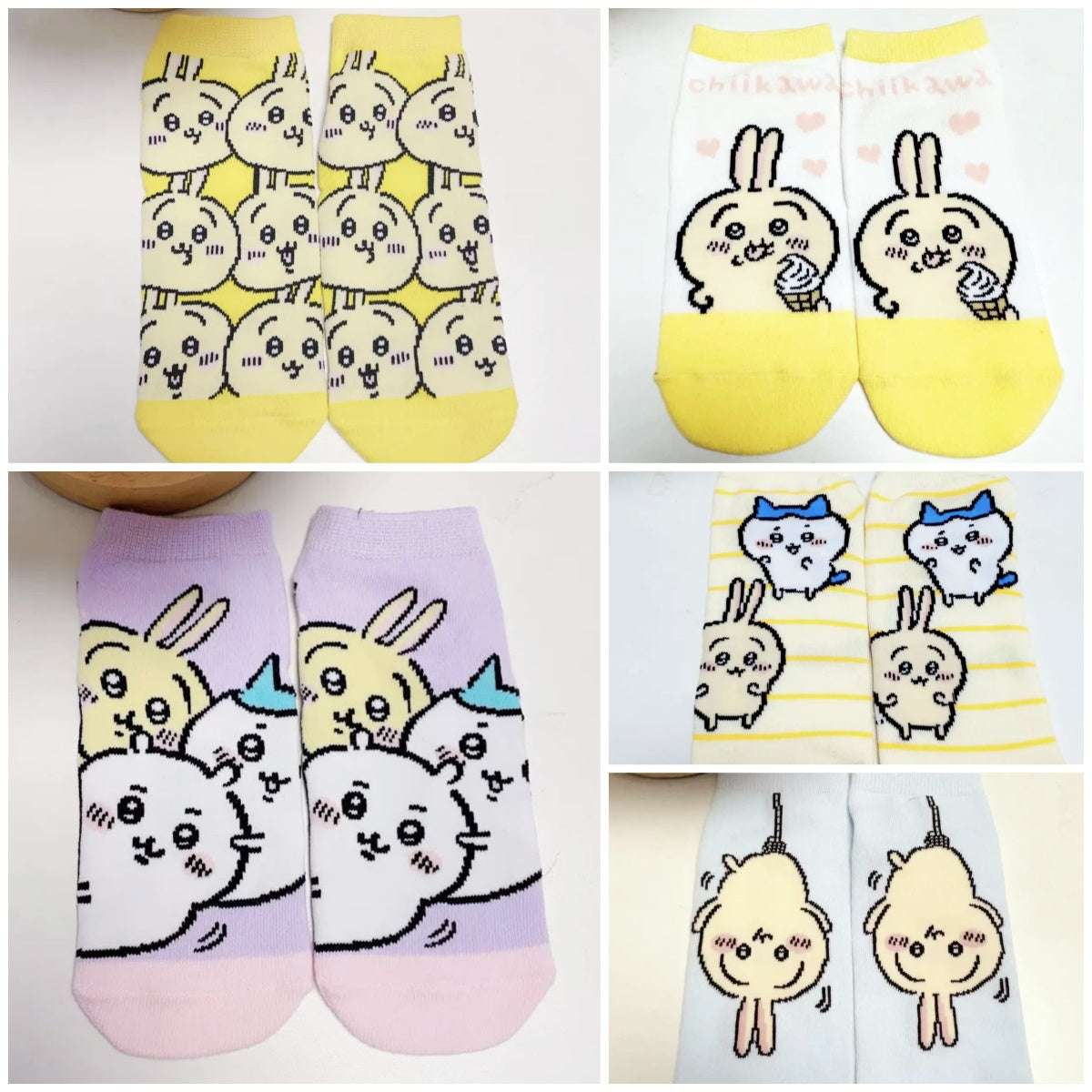 Japanese Cartoon Chiikawa Short Boot Socks | Colorful Casual Style - Chiikawa Hachiware Usagi