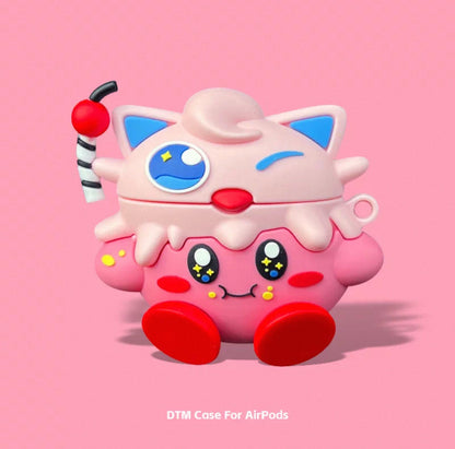 Japanese Cartoon Kirby Adventure | Cosplay Part 1 Chef Buger Shark Hangyodon Jigglypuff - AirPods AirPodsPro AirPods3 AirPods4 Case KawaiiGiftLand