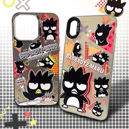 Japanese Cartoon Bad Badtz Maru XO Laser Case | Happy Birthday Version - iPhone Case 11 12 13 14 15 16 16e 17 17e Pro Promax