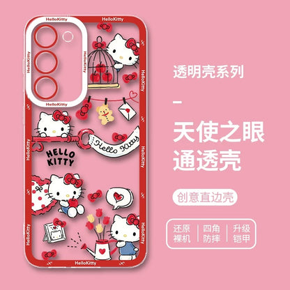 Japanese Cartoon Hello Kitty | Vintage Kitty Red Version - Phone Case Samsung Galaxy S26 S25 S24 S23 S22 S21 FE Ultra Edge