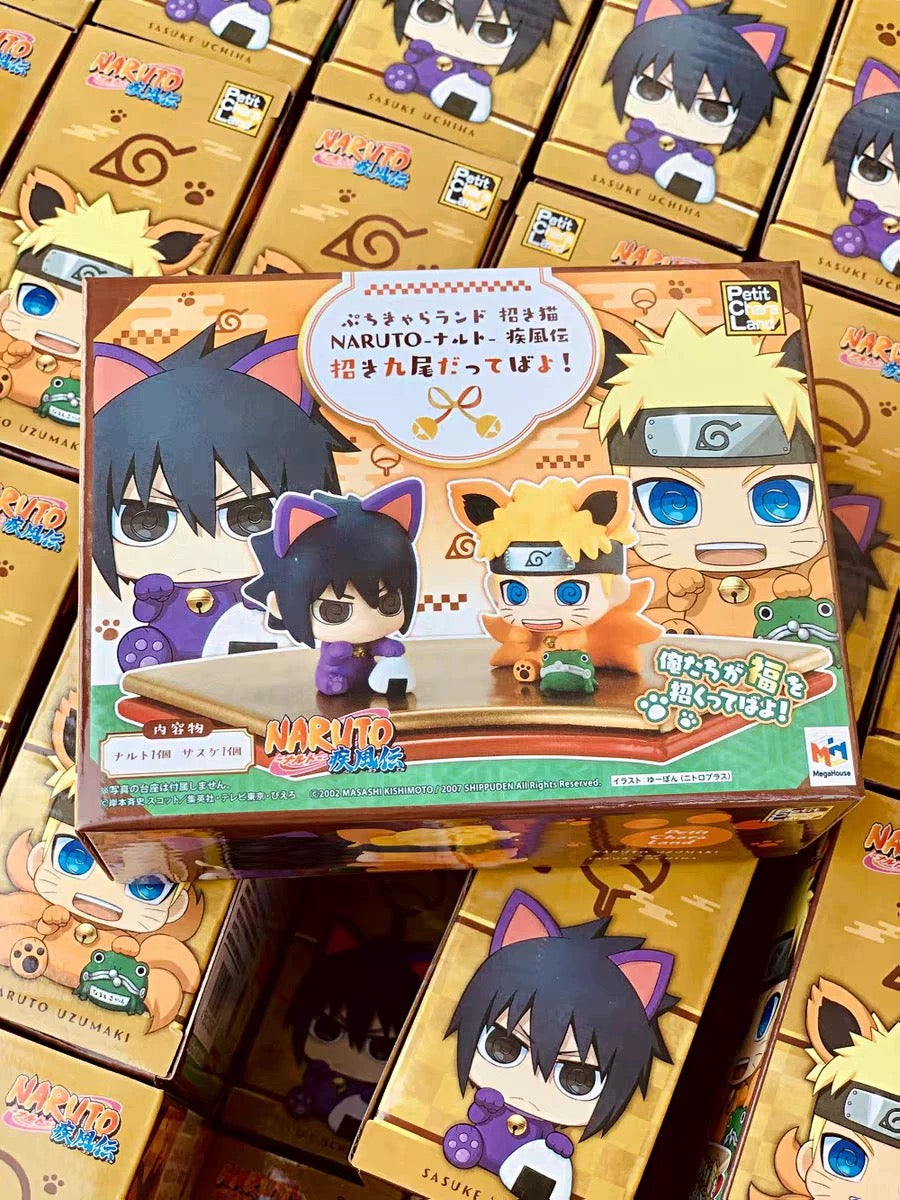MegaHouse X Naruto Ninja Special Edition | Naruto Shippuuden Maneki Version Kurama Naruto Lucky Cat Sasuke - Figure Collectable Toys
