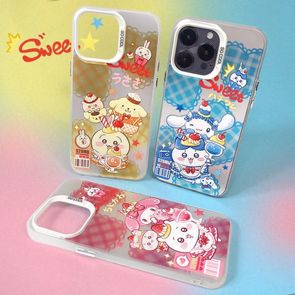 Japanese Cartoon ChiiKawa | Sweet with ChiiKawa My Melody Hachiware Cinnamoroll Usagi Pompompurin Laser - iPhone Case 11 12 13 14 15 16 Pro Promax