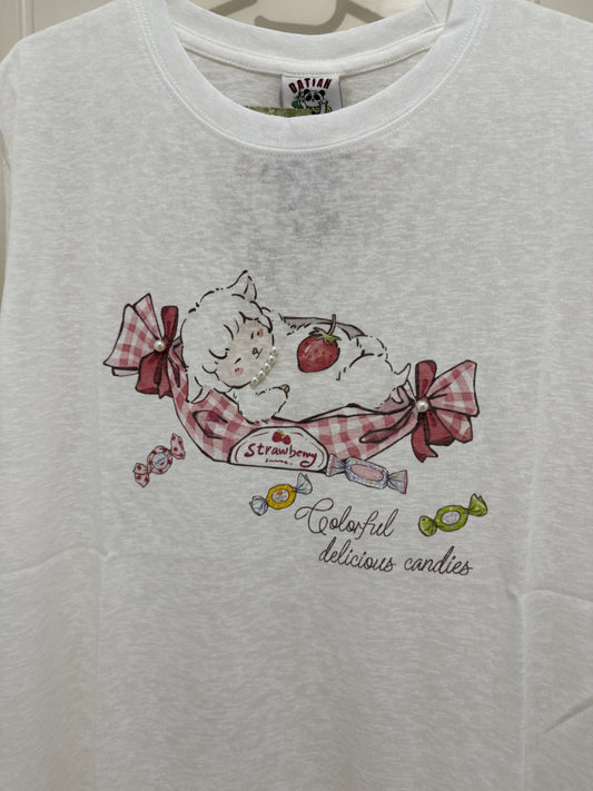 Korean Fashion Cute Animals Style T-Shirt Series | Sheep with Sweets - Kawaii Fashion Items