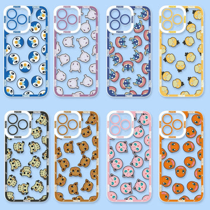Japan Cartoon Pokemon Full Happy Face Verison | Piplup Mewtwo Ash Greninja Psyduck Mimikyu Eevee Jigglypuff Charmander - iPhone Case PLUS SE2 XS XR X 11 12 13 14 15 16 16e 17 17e Pro Promax 12mini 13mini
