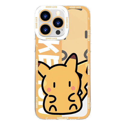 Japan Cartoon Pokemon Fatty Cute Drawing | Pikachu Gengar Squirtle Psyduck Bulbasaur Charmander Eevee Gible - iPhone Case PLUS SE2 XS XR X 11 12 13 14 15 16 16e 17 17e Pro Promax 12mini 13mini