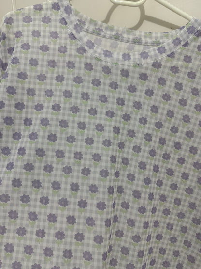 Japanese Fashion Cute Style Sun Protection T-Shirt Series | Purple Flower - Kawaii Fashion Items
